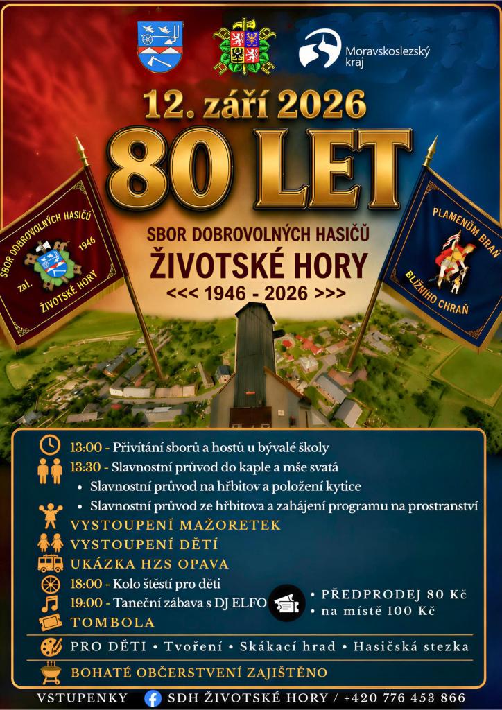 Pozvánka na oslavu 80 let od založení  SDH ŽIVOTSKÉ HORY