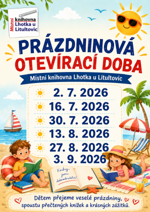OBECNÍ KNIHOVNA - PRÁZDNINY - OTEVÍRACÍ DOBA