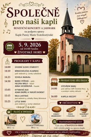 benefiční odpoledne „Společně pro naši kapličku“