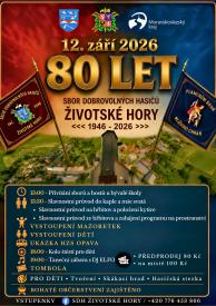 Pozvánka na oslavu 80 let od založení  SDH ŽIVOTSKÉ HORY